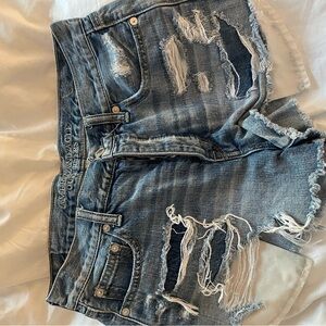 American Eagle Outfitters Distressed Blue Jean Shorts